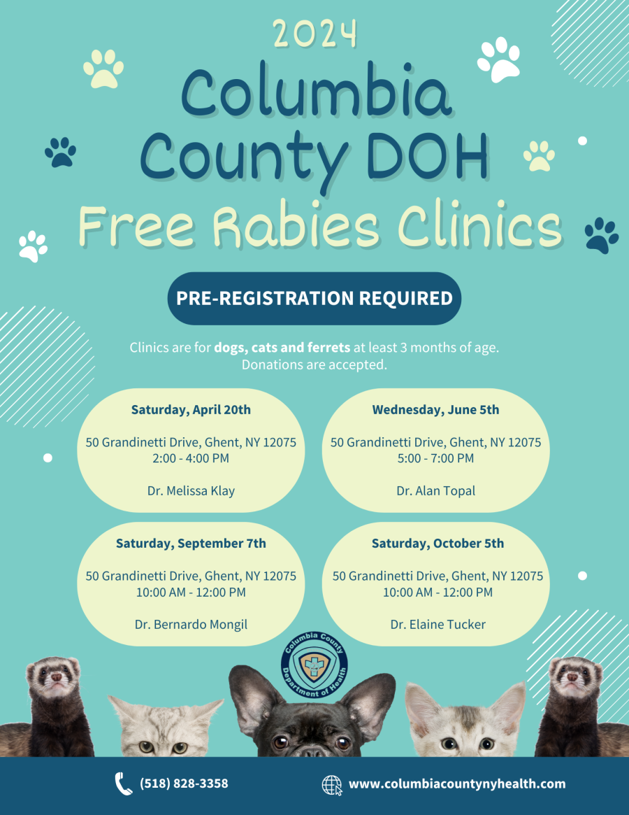 Rabies Vaccination Clinics - Columbia County Department of Health